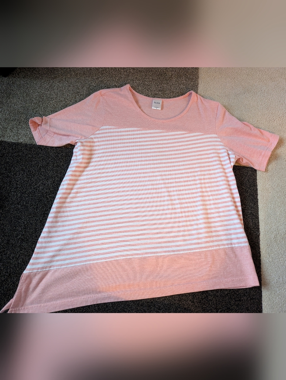 Light Pink And White Striped Blair Top